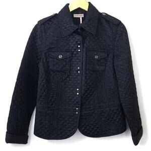 I.E Relaxed Quilted Jacket Black Size Medium Modern Utility Minimal Structured